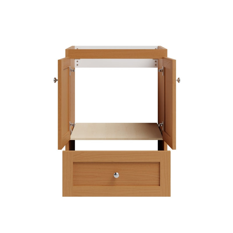 Armoire de salle de bain sans plateau en aulne naturel l 24 po x P 21 po x H 34,5 po Shaker, Aulne naturel