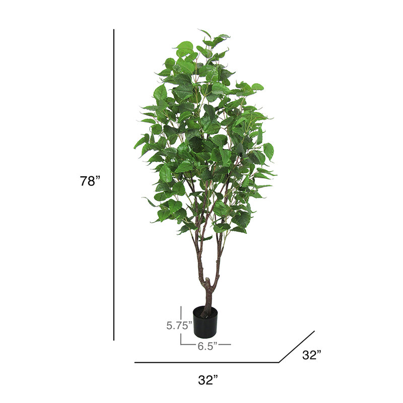 Bouleau artificiel en pot, H 78 po x l 32 po x P 32 po