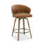 Tabouret de bar pivotant rembourré de 66 cm (26 po) avec cadre en bois-415481677-417237449