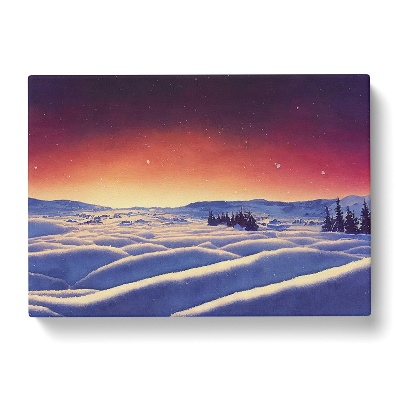 Winter Sunset Landscape Vol.2 - Wrapped Canvas, 35cm H x 50cm W x 3cm D