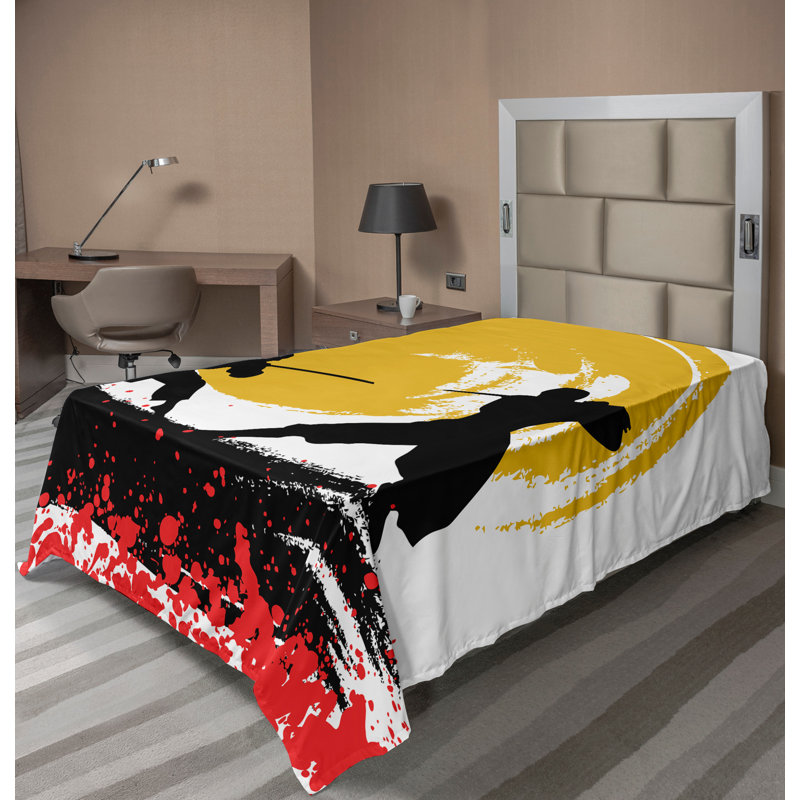 Drap-housse japonais Ambesonne, Drap plat pour lit simple