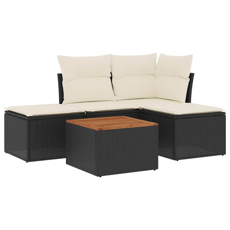 Ensemble de canapé de jardin modulaire en rotin 5 pièces Vidaxl