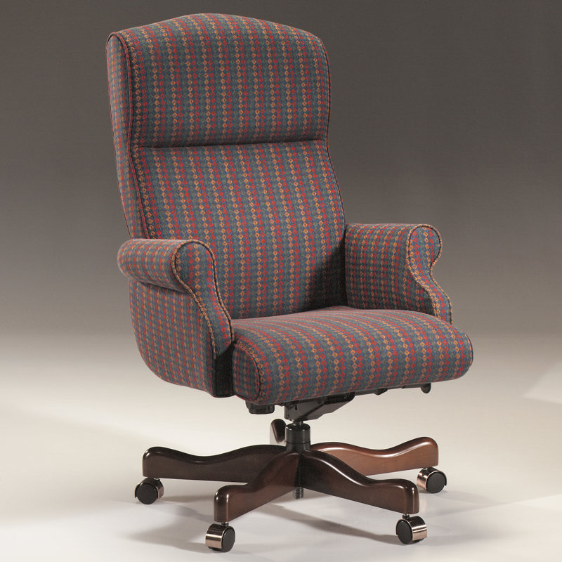 Polyester Blend Executive Chair, Currant, Walnut, Tilt Lock Not Included