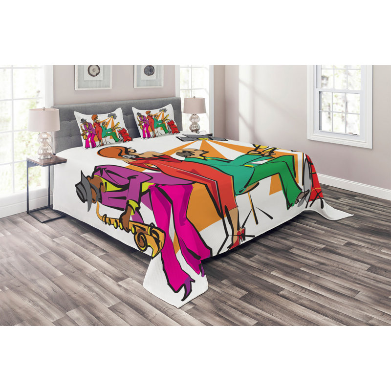 Music Coverlet, King Bedspread + 2 Shams