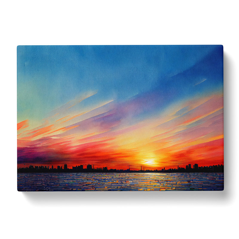 Stunning Watercolour Skyline - Wrapped Canvas