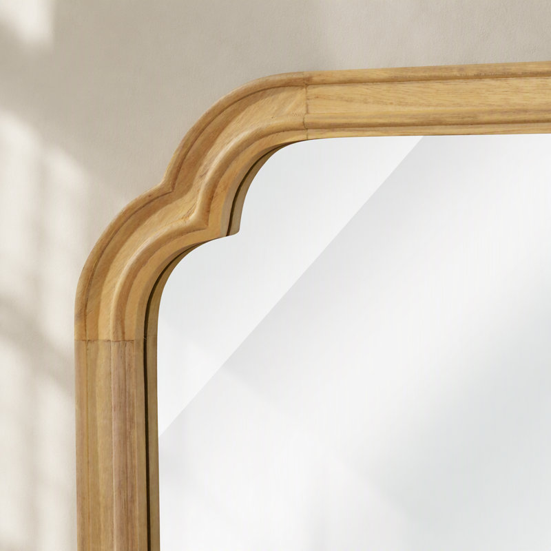 Solid Wood Frame Mirror, Natural Wood