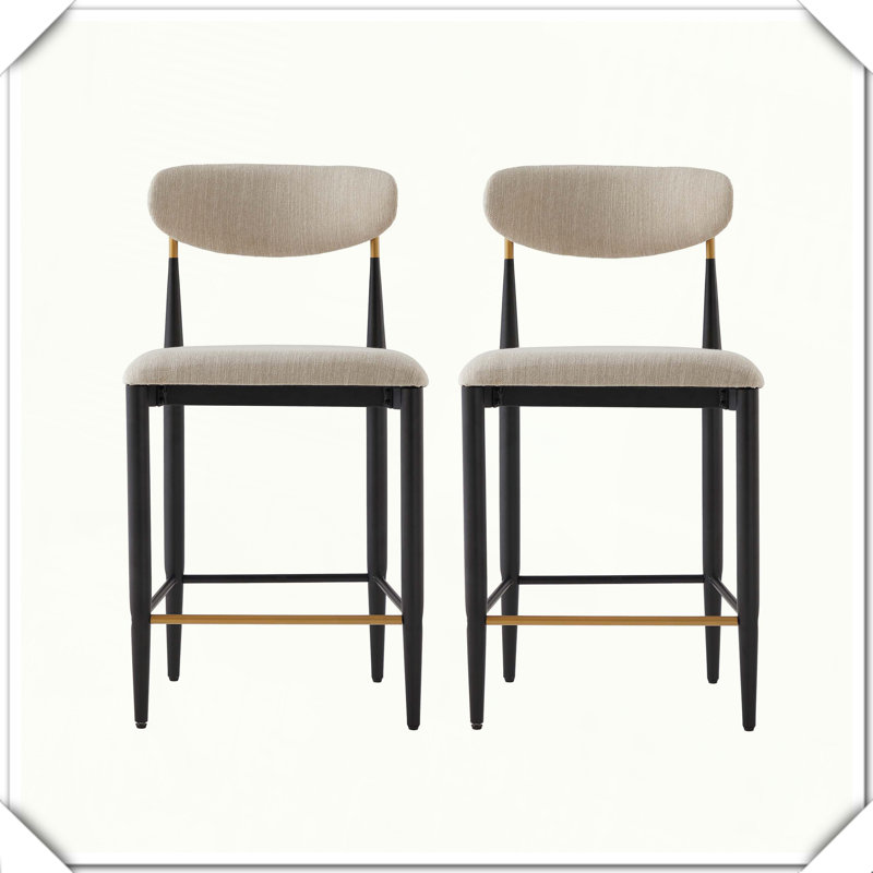 Ensemble de 2 tabourets de comptoir sans accoudoirs Robuste, durable, élégant, pratique, compact et fonctionnel, Noir