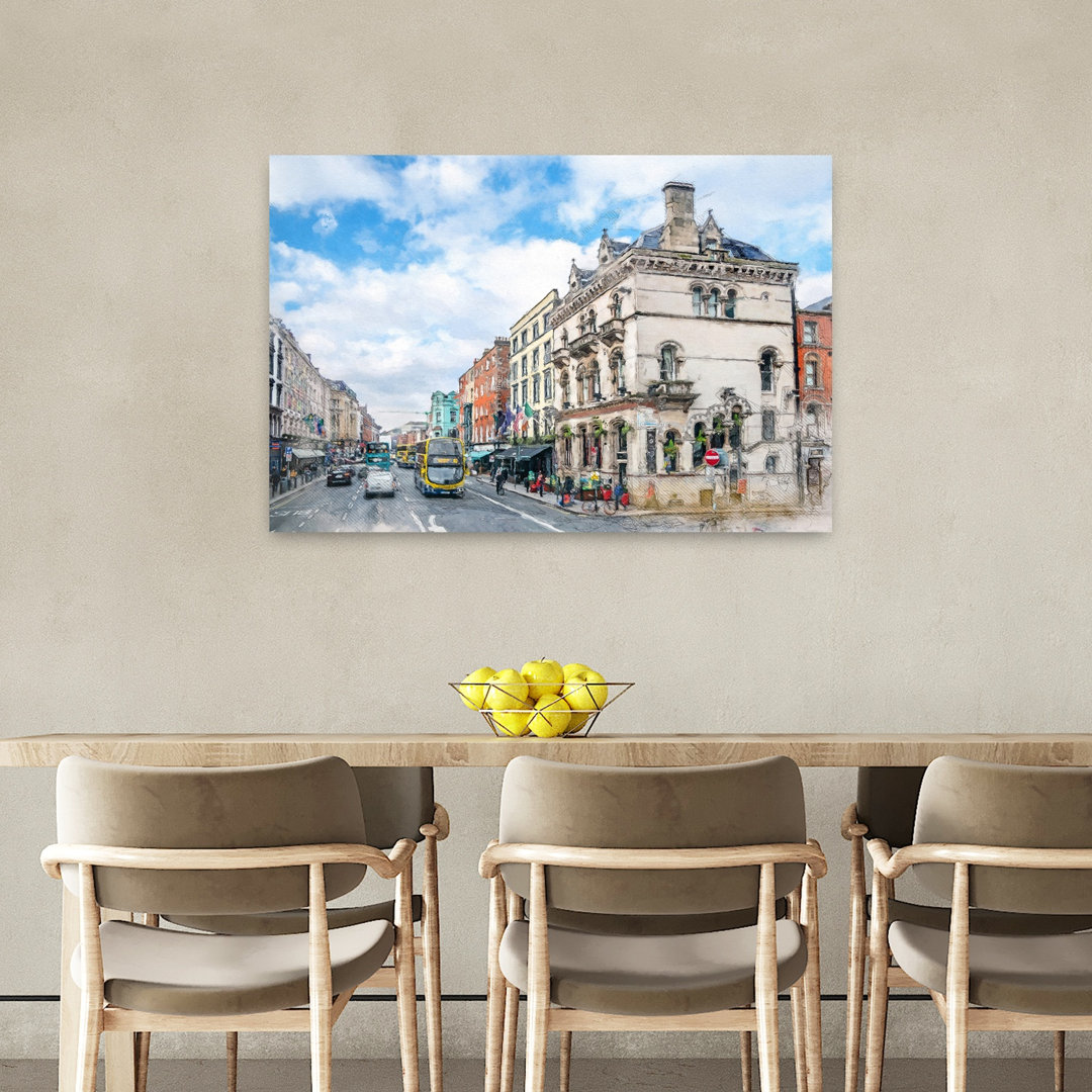 Historic City Street Abstract Contemporary Architecture City Wall Art Print
