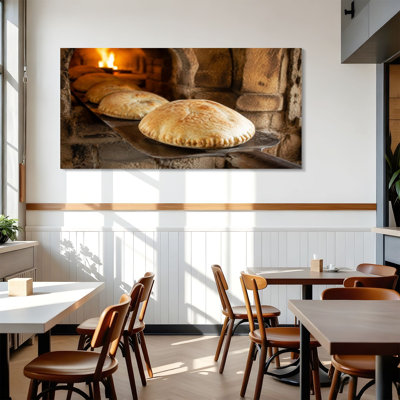 Canvas Wall Art Pita bread oven Wall Decor for Living Room Bathroom Bedroom Office 24"H x 48"W Art Paintings, Ready to Hang