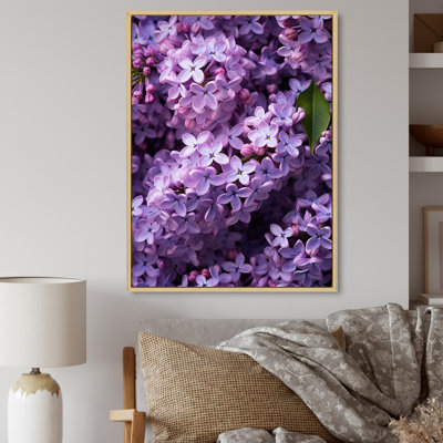 Fleurs mauves lilas mauves sur toile