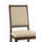 Tadrian Rustic Oak And Beige Fabric Side Chair Set Of 2 With Padded Back And Seat