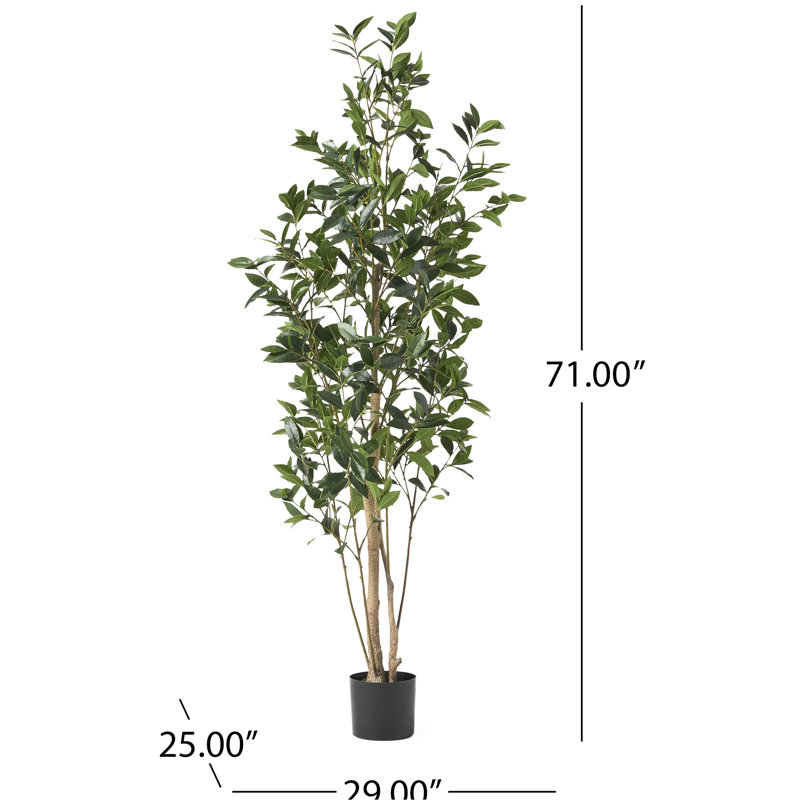 Arbre artificiel de 180 cm - Transformez votre intérieur rapidement pour une utilisation facile H 69,42 po x l 29,12 po P 24,93 po cadre en fer flexible Les feuilles en plastique décorent facilement la maison avec un présentoir pratique