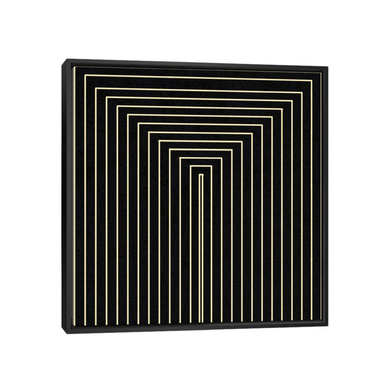 Albree Modern Clinton Plaza, impression sur toile, H 37 po x l 37 po x P 1,5 po, Toile avec cadre noir, Pas de tapis