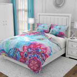 Ensemble de housse de couette et insert 5 pièces en microfibre multicolore