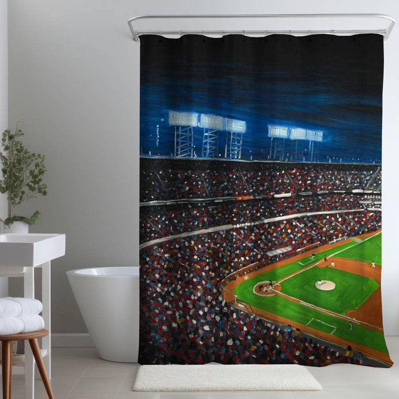 Shower Curtain SP65 – Polyester Shower Curtain, Dye Sublimation Print, 71" W × 74" L
