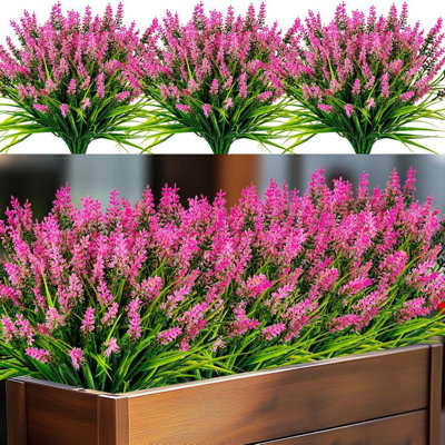 40 faisceaux de fleurs artificielles, extérieur, intérieur, résistant aux rayons UV, fausses fleurs, pas de décoloration, plantes en plastique, jardin, porche, fenêtre, décoration