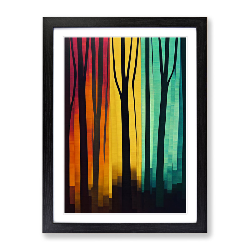 Tree Hydrodipped - Single Picture Frame Print, Black, 64cm H x 46cm W x 2cm D