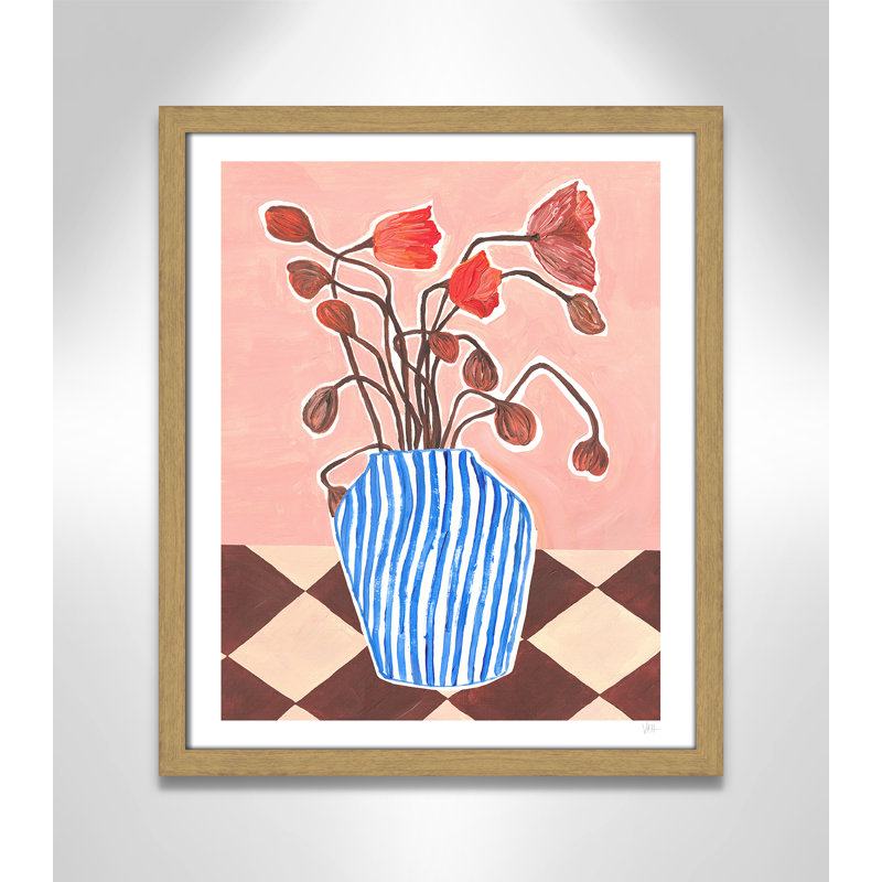 Poppies Print par Violets Print House, L 16 po x H 19 po, Impression encadrée, Grain de bois naturel