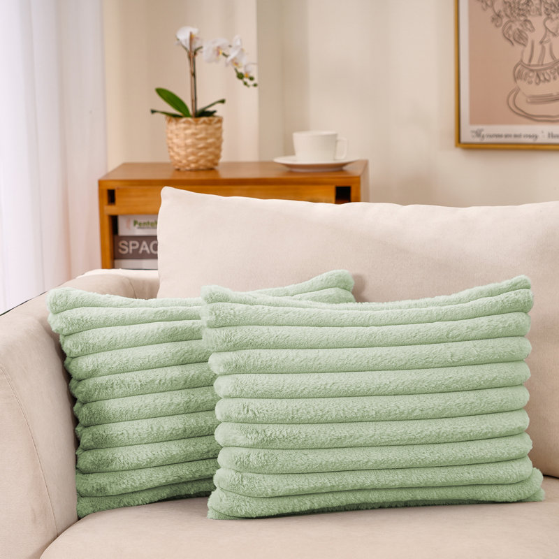 Housse de coussin rectangulaire et insert, Vert clair