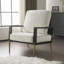 Chaise d'appoint rembourrée, fauteuil en velours avec structure en bois massif, chaises de salon avec pieds en métal pour fauteuil de lecture pour balcon, salon et chambre à coucher, blanc-1985148860