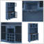 Armoire de cuisine 70,9 po bleu marine Farmhouse avec huche de buffet, prises à DEL, support à vin et tablettes réglables-397638640