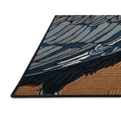 Washable Large billed Crow Birds Area Rug