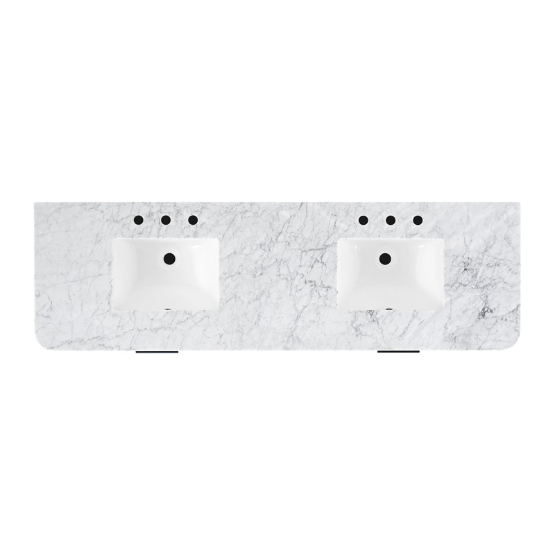 Nova 72" Floating Marble Top Double Vanity