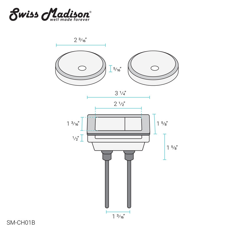 Quincaillerie de toilette suisse Madison, or rose (SM-1T106HBG) (SM-TPT18, SM-QQF01), Noir