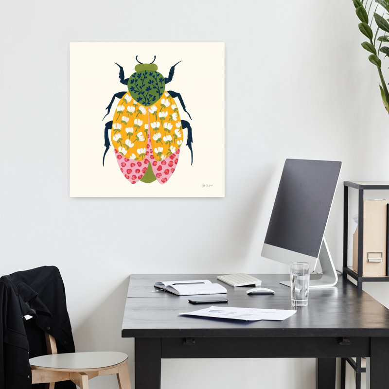 Blooming Beetle IV, art floral, H 18 po x l 18 po