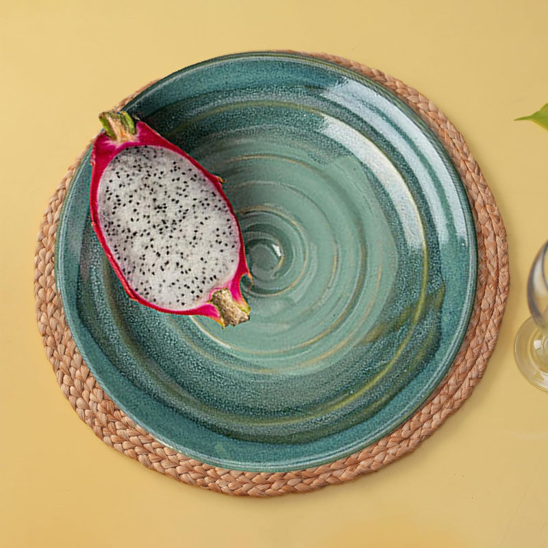 Hand Braided Natural Jute Round Dining Placemats Set of 8