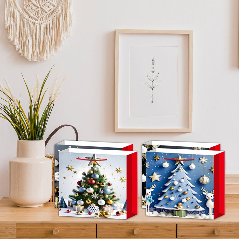 Ensemble de 12 sacs-cadeaux de Noël (arbre) (assorti) (grand)