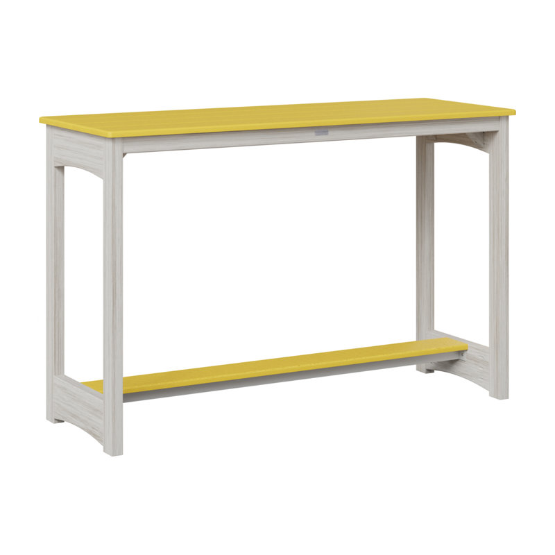 Balcony Outdoor Bar Table, 38.5" H x 60" W x 22" D, Sunburst Yellow, Seashell