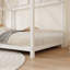 Wood House Bed with Guardrail and LED-117194103