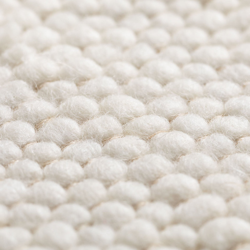 Daelen Wool Hand Woven Area Rug, Cream coloured, Rectangle 70 x 130cm