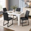 Ensemble de 4 chaises d'appoint en similicuir noir avec cadre en fer pour la salle à manger ou le bureau-131074732