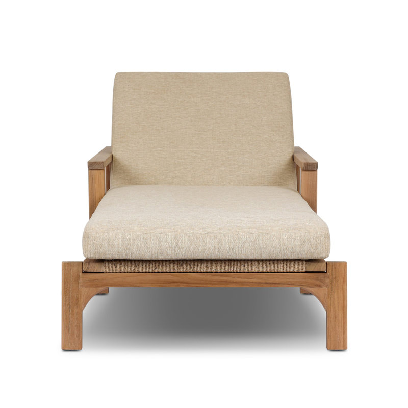 Topeka Outdoor Teak Chaise Lounge