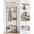 Coat Rack, Hall Tree With Shoe Storage Bench, Entryway Bench With Shoe Storage, 3-In-1, Steel Frame, For Entryway, 12.6 X 27.6 X 68.9 Inches, Industrial, Greige And Black UHSR41MB-114991601