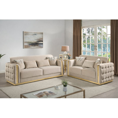 Aurelia Luxe Tufted 2-Piece Living Room Set