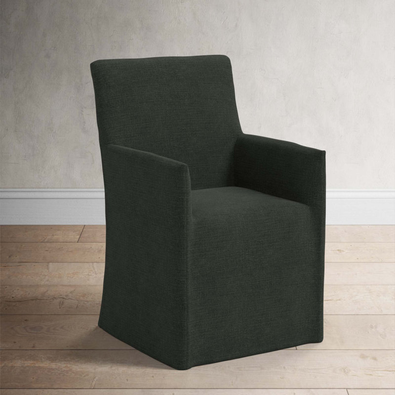 Ivanka 20'' H Upholstered Armchair, Classic Black Linen