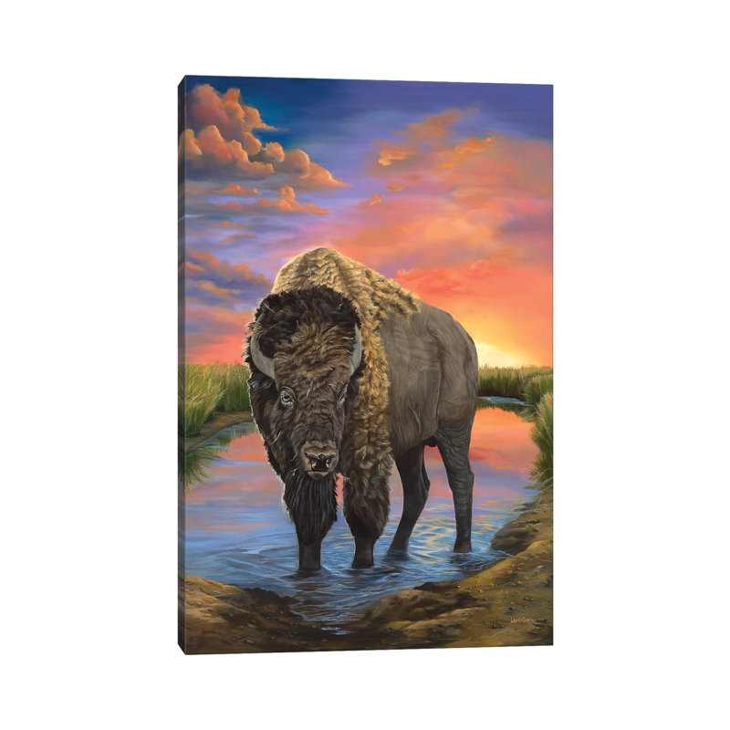 American Bison by Laura Curtin - Wrapped Canvas Print, 66.04 cm H x 45.72 cm W x 3.175 cm D