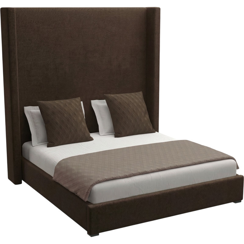 Esparto Upholstered Wingback Bed, California King, Brown Flax Revolution®
