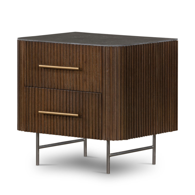Fletcher 2 - Drawer Nightstand, Terra Brown