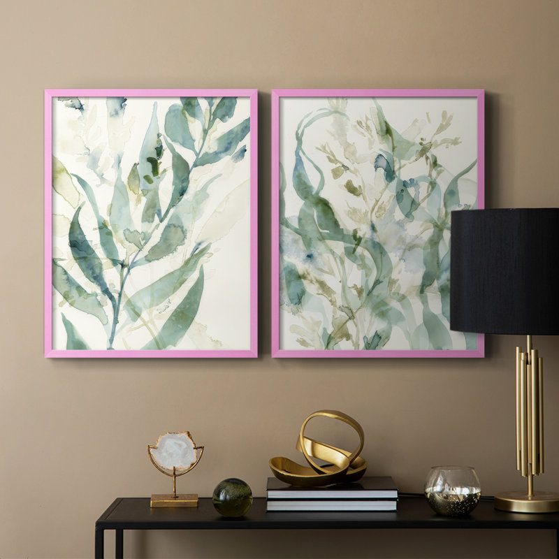 Underwater Botany I-Premium Framed Print -Ready to Hang - No Nails Required - No Nails Required, 29" H x 46" W, Pink