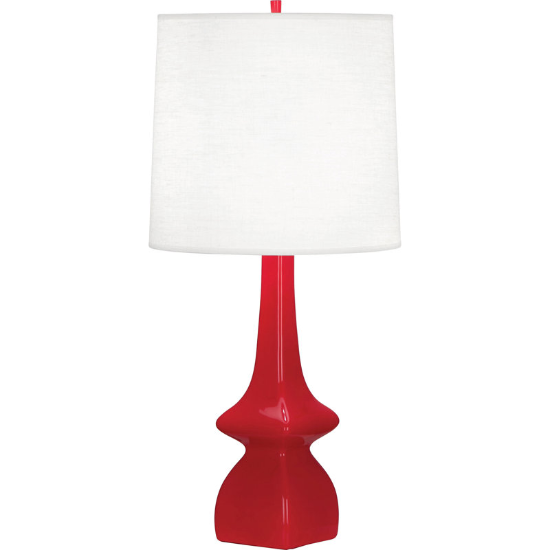 Jasmine Ceramic Table Lamp, Ruby Red