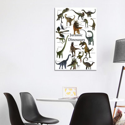 Poster Of Prehistoric Dinosaurs During The Jurassic Period by Corey Ford - Wrapped Canvas Gallery-Wrapped Canvas Giclée