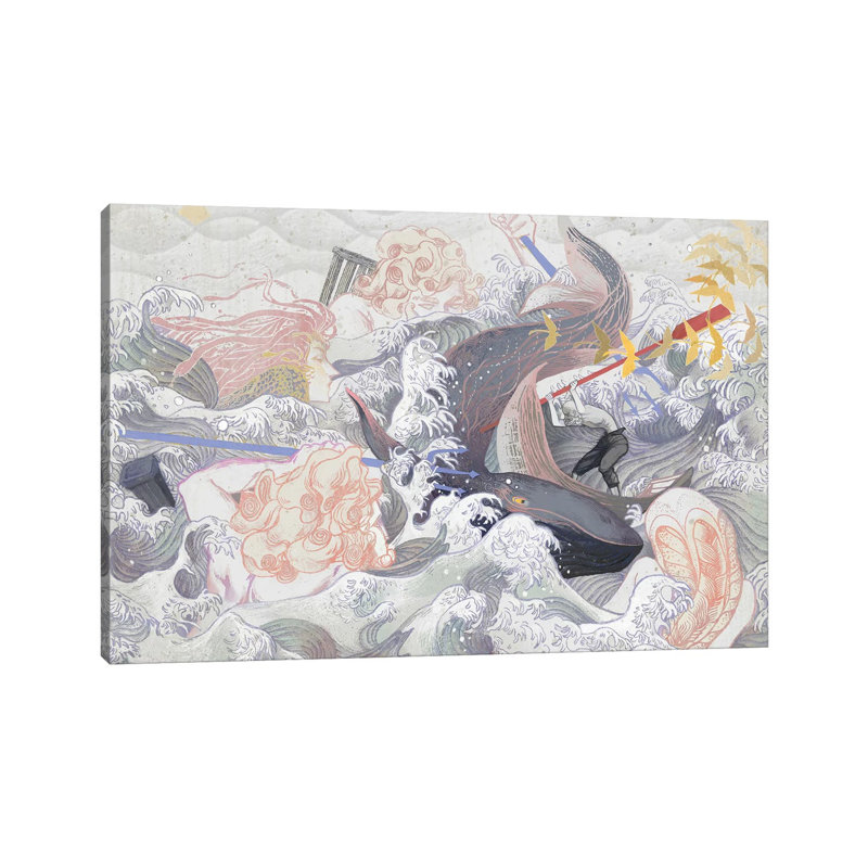 The Loneliest Whale in the World II 1 Piece Painting on Canvas, 30.48 cm H x 45.72 cm W, Wrapped Canvas