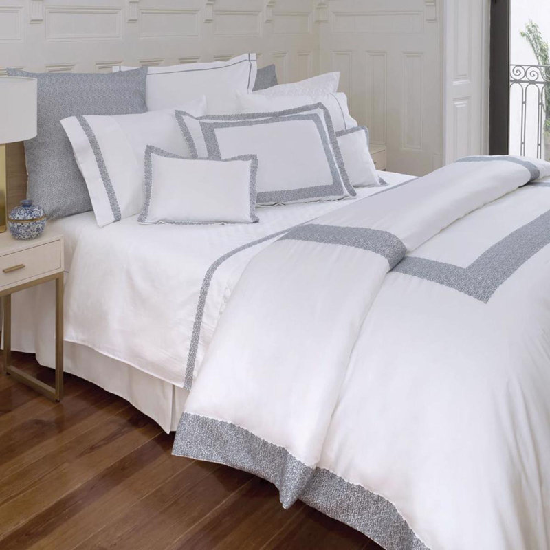 Malone_Duvet Cover, Twin Duvet Cover, White/Blue