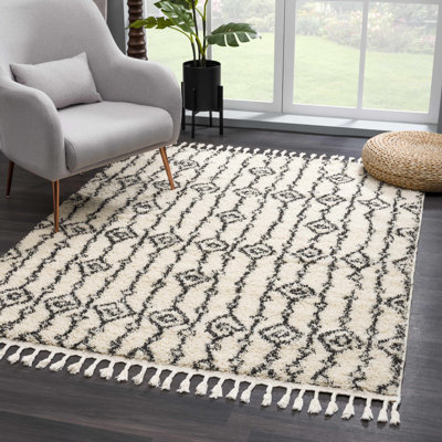 Makassar Shag Moroccan Beige Area Rug