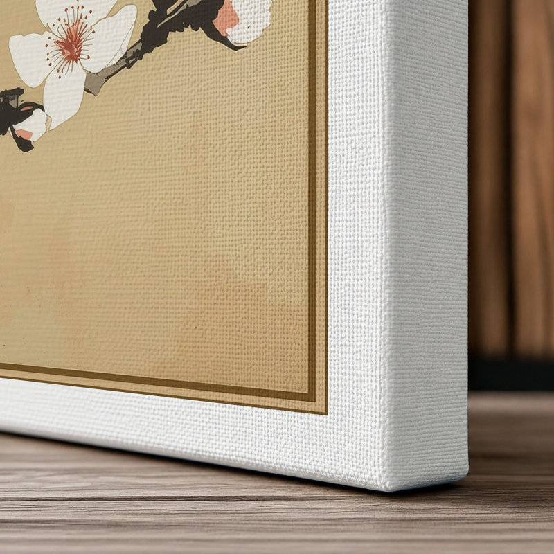 Blossoms on Branch Japandi - Wrapped Canvas, 18x12 - 45.7 x 30.5 cm, White Border