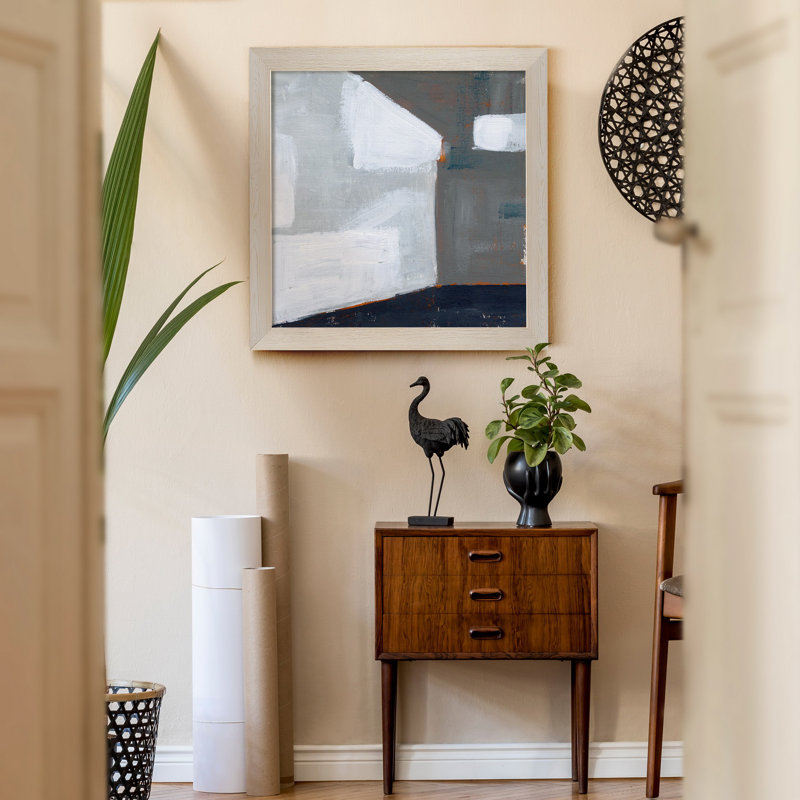 Béton mural I, reproduction d’art sur toile encadrée, H 17 po x l 17 po x P 1,5 po, Cadre blanc